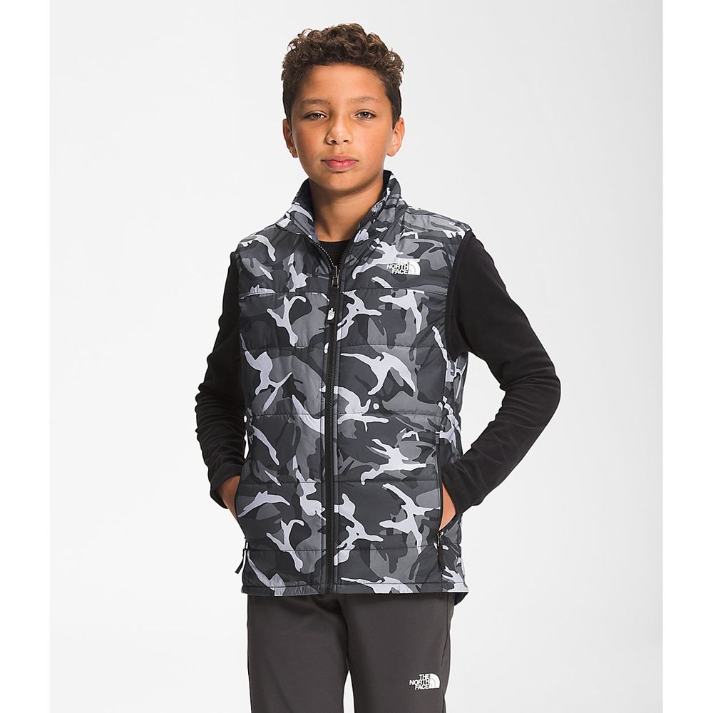 The North Face Vests Youth Australia - The North Face Printed Reactor Insulated Grey Camo Print (FQG